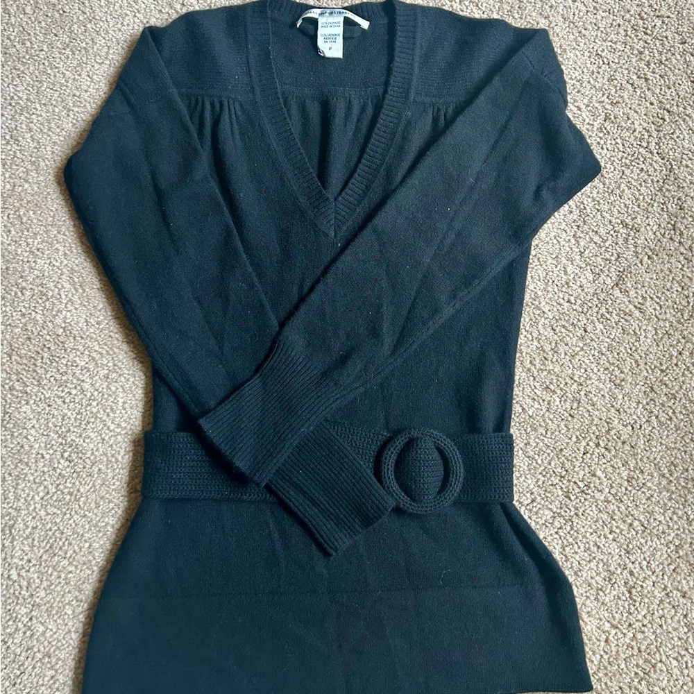 Diane von Furstenberg cashmere black sweater, size P